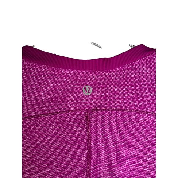 Lululemon Base Runner Long Sleeve Shirt Womens M Mini Check Pique Raspberry - Picture 5 of 8
